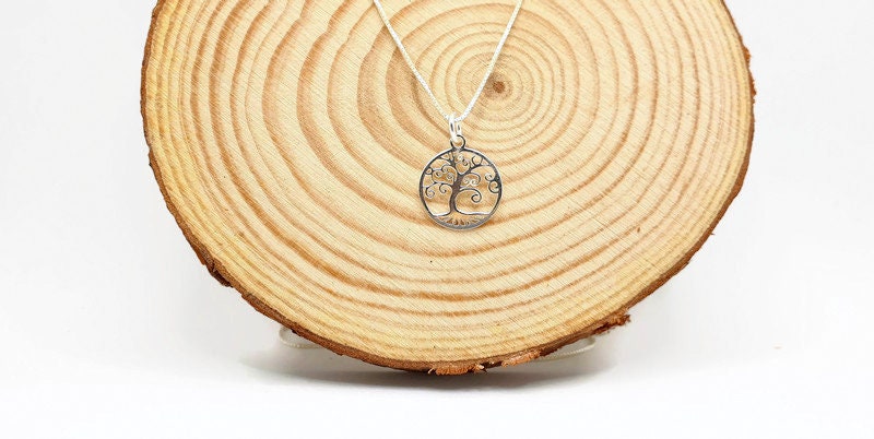 Sterling Silver Tree of Life Necklace: Openwork Pendant