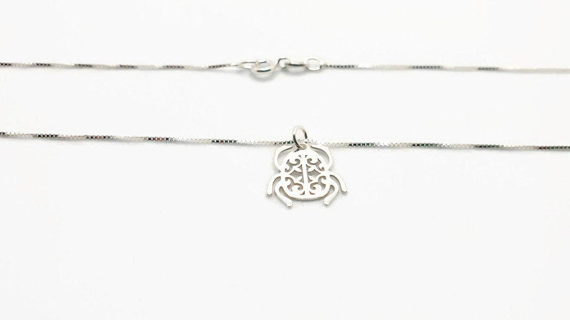 Scarab Beetle Necklace – Sterling Silver Necklace With Egyptian Pendant, Minimalist Design