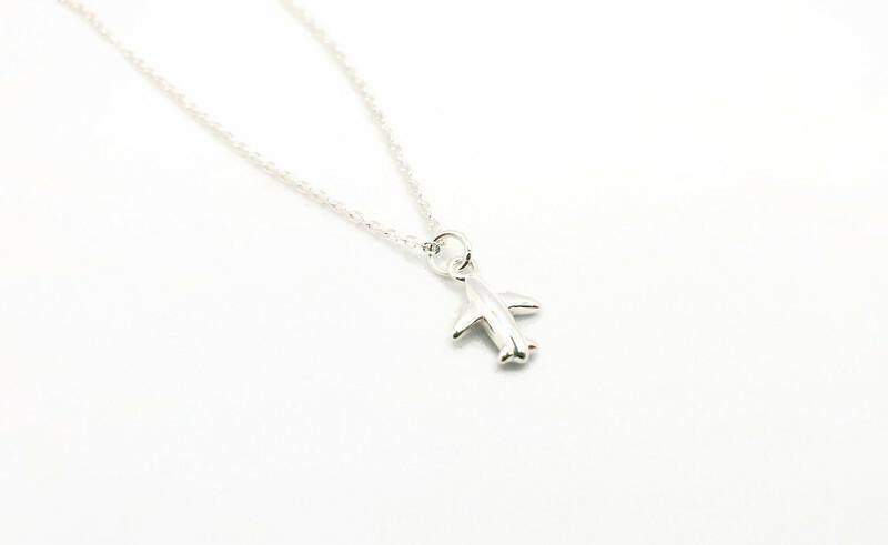 Sterling Silver Necklace - Airplane Pendant | Dainty Travel Jewelry Gift