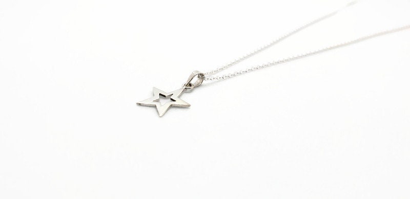 Sterling Silver Star Necklace: Minimalist Celestial Jewelry