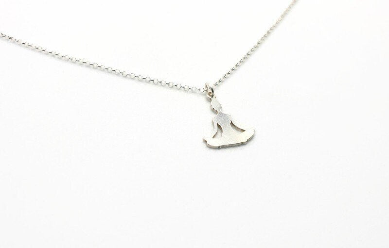Yoga Lotus Flower Sterling Silver 925 Necklace