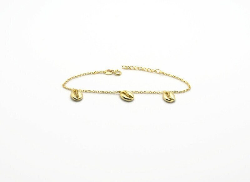 Gold Plated or Silver Bracelet – Adjustable 925 Silver Scallop Shell Beach Jewelry