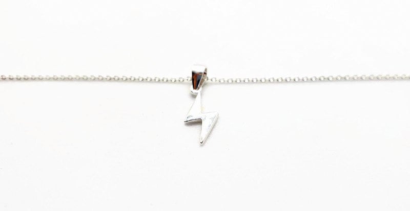 Lightning Bolt Necklace - Sterling Silver Zeus Thunderbolt Charm Pendant