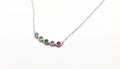 Multicolor Cubic Zirconia Necklace – Sterling Silver, Adjustable Length Chain