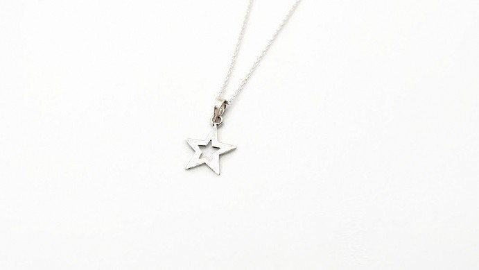Sterling Silver Star Necklace: Minimalist Celestial Jewelry