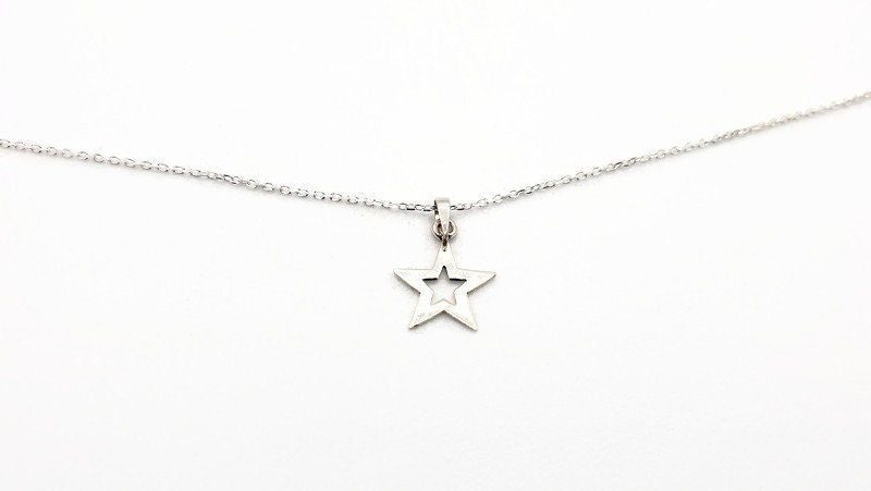 Sterling Silver Star Necklace: Minimalist Celestial Jewelry