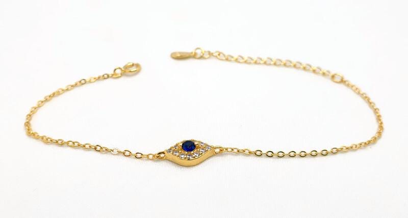 Evil Eye Bracelet – Adjustable Silver Or Gold Charm With Cubic Zirconia Jewelry