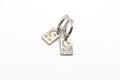 Hoop Earrings with dangle rectangle Moon and Stars in Sterling Silver, Crescent Moon Earrings, Lunar Celestial Jewelry
