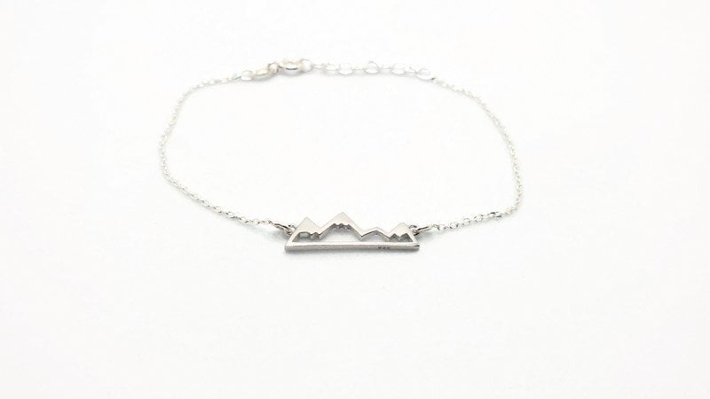 Mountain Peaks Bracelet - Sterling Silver Travel Inspired Link Charm Jewelry