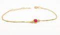 Aventurine Gemstone Bracelet – Gold Plated Chain With Pink Agate Bead