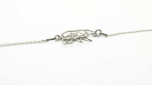 Bear Totem Necklace Sterling Silver - Mountain Jewelry Adventure Pendant