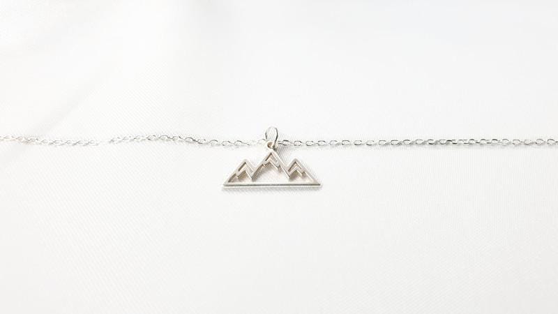 Sterling Silver Necklace – Minimalist Mountain Charm Pendant | Hiking Jewelry Gift
