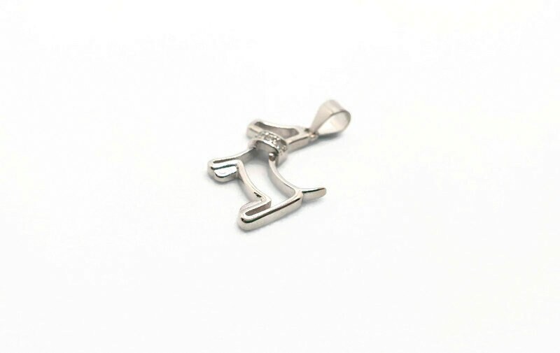 Sterling Silver Dog Pendant – Minimalist Zircon Dog Charm Necklace