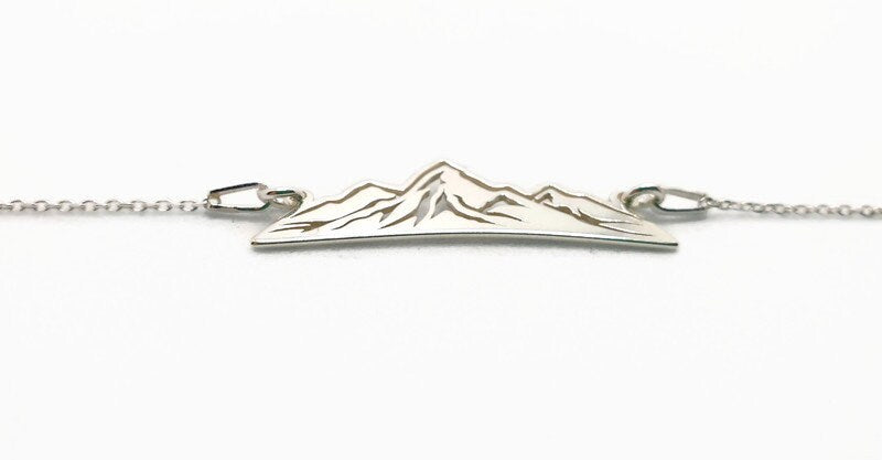 Mountain Peaks Necklace - Sterling Silver Pendant With Rolo Chain | Travel Inspired Jewelry