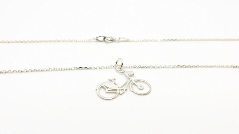 Bike Necklace Silver - Sterling Silver Pendant | Urban Bike Jewelry Charm