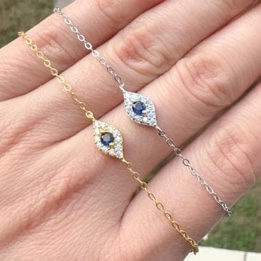 Evil Eye Bracelet – Adjustable Silver Or Gold Charm With Cubic Zirconia Jewelry