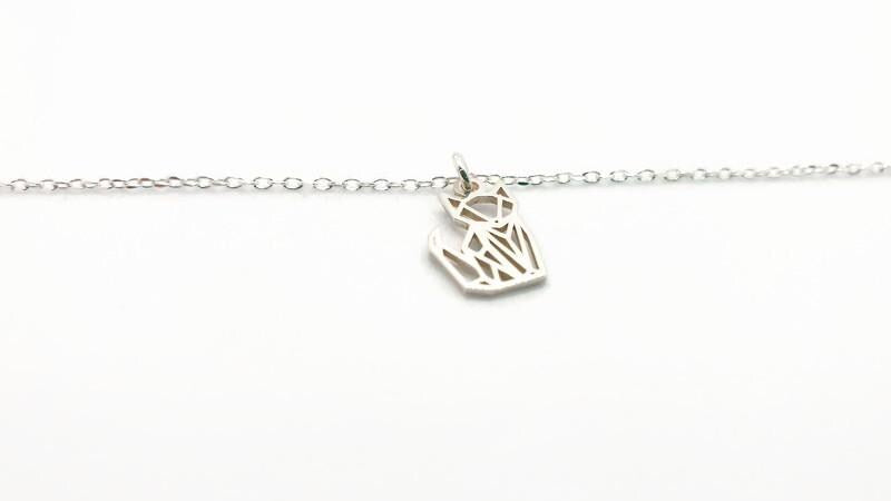 Origami Fox Necklace – Sterling Silver & 18K Gold Plated Pendant Jewelry