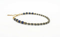 Lapis Lazuli & Faceted Hematite Bracelet: Gold Plated Silver Beaded Gemstone