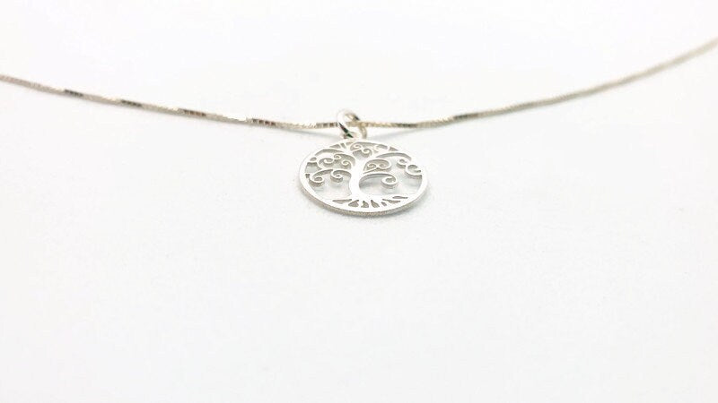 Sterling Silver Tree of Life Necklace: Openwork Pendant