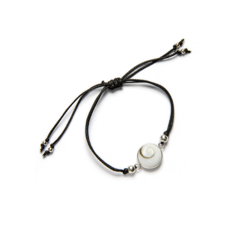Shiva Eye Scallop Sea Shell Bracelet Sterling Silver 925, Summer Surf Beach Jewelry, Mermaid Bracelet