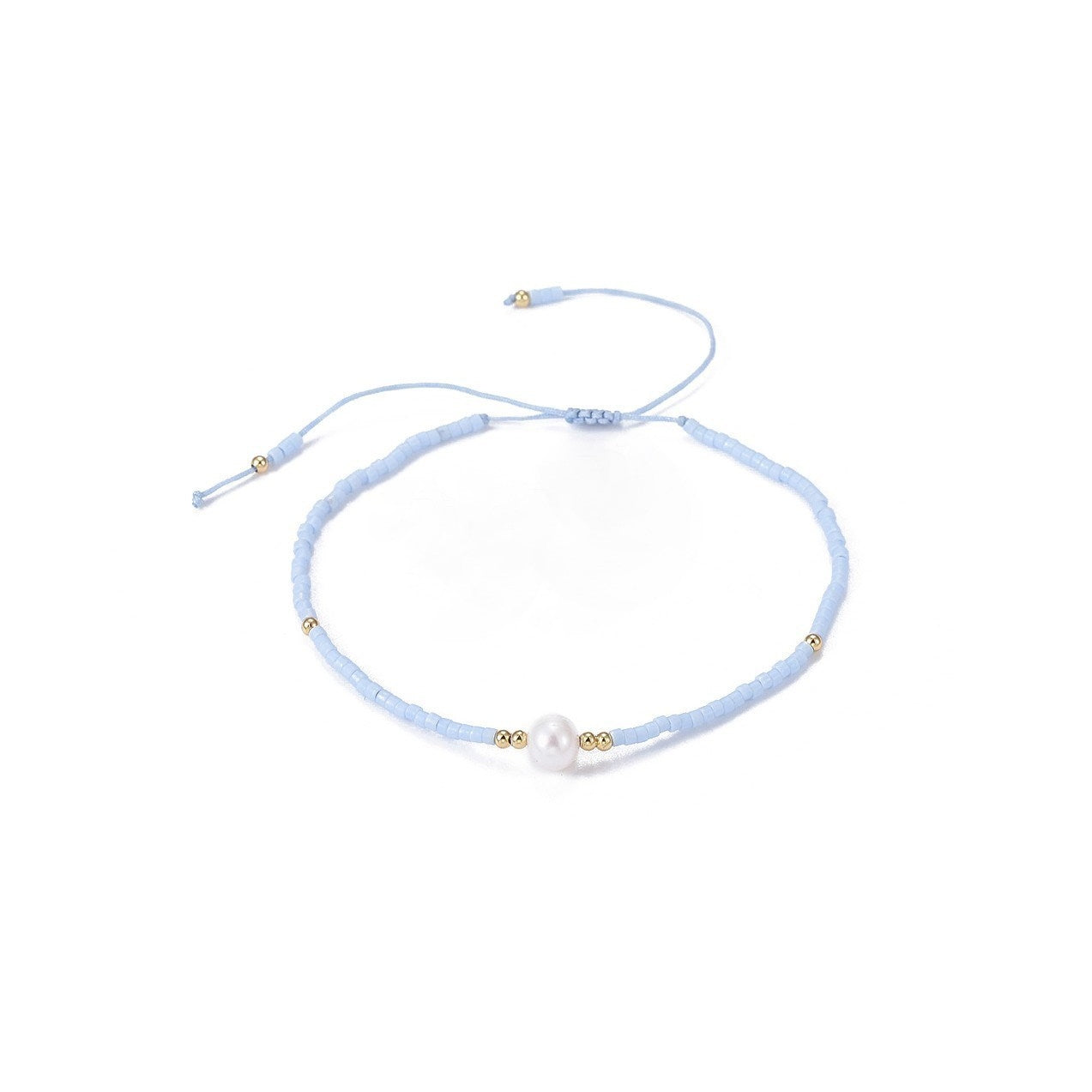 Cultivated Pearl Bracelet – Japanese Seed Beads | Adjustable String Bracelet, Minimalist Boho Style