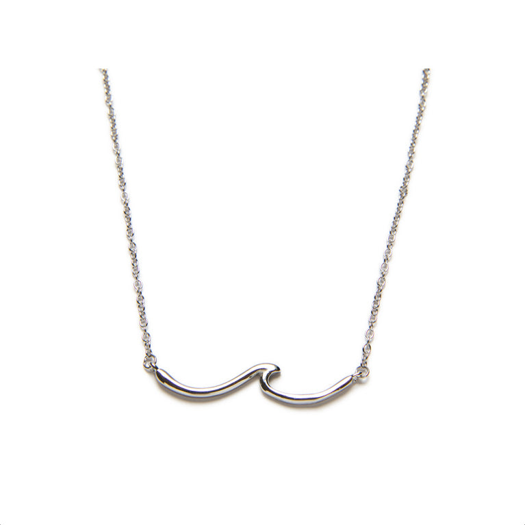 Dainty Wave Necklace- Sea Wave Chain Sea Inspired Jewelry in Sterling Silver, Wave Ocean Beach Summer Surf Pendant