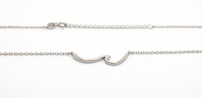 Dainty Wave Necklace- Sea Wave Chain Sea Inspired Jewelry in Sterling Silver, Wave Ocean Beach Summer Surf Pendant