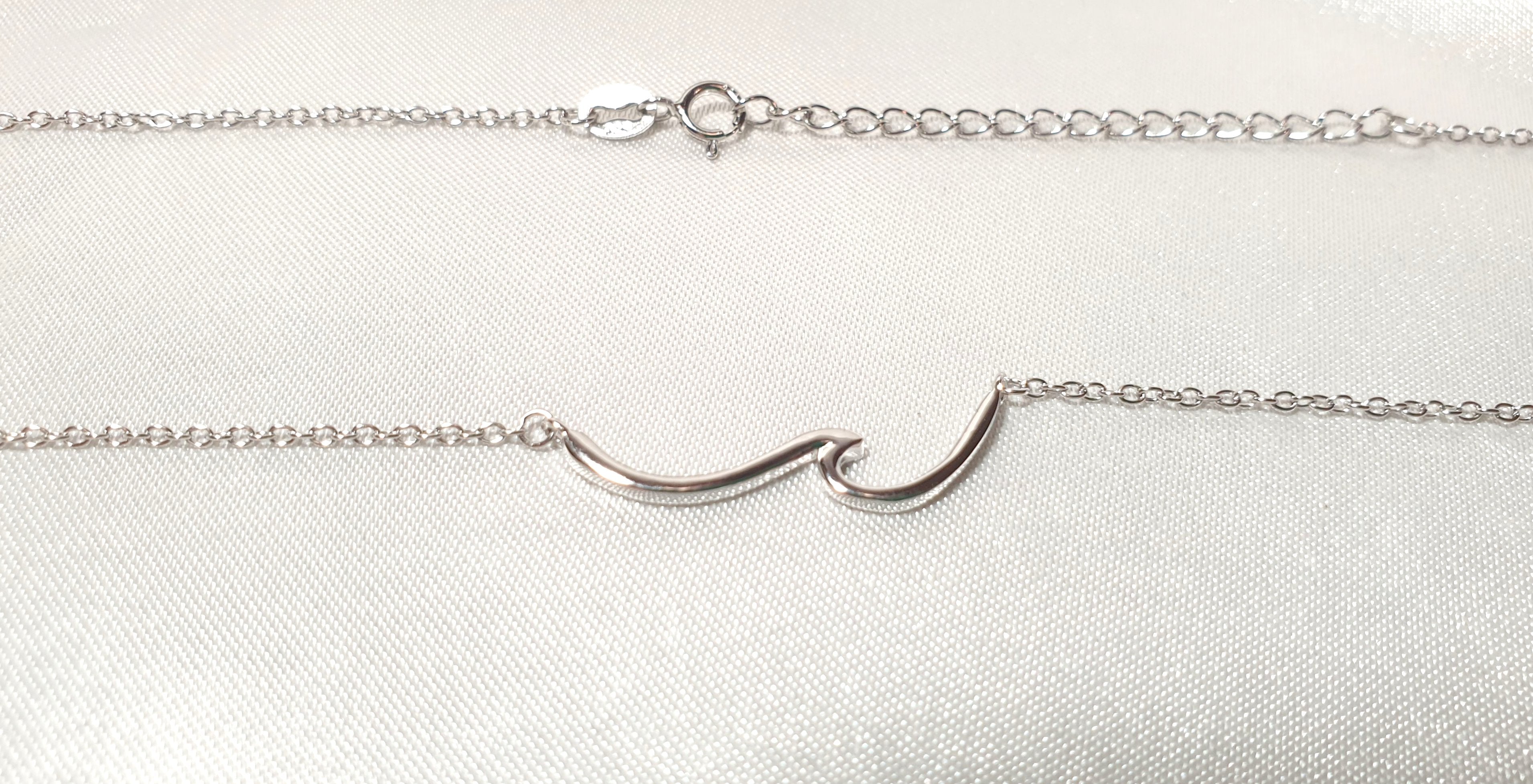 Dainty Wave Necklace- Sea Wave Chain Sea Inspired Jewelry in Sterling Silver, Wave Ocean Beach Summer Surf Pendant
