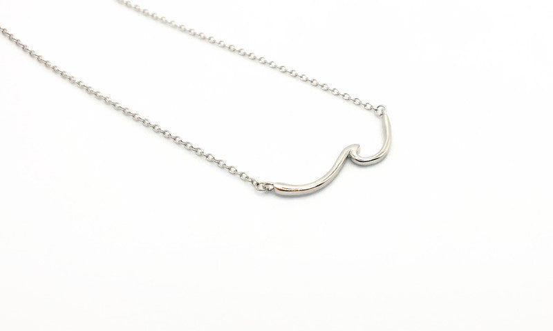 Dainty Wave Necklace- Sea Wave Chain Sea Inspired Jewelry in Sterling Silver, Wave Ocean Beach Summer Surf Pendant