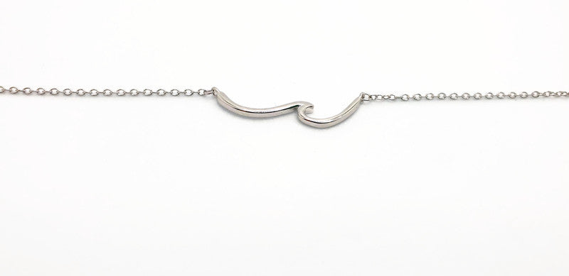 Dainty Wave Necklace- Sea Wave Chain Sea Inspired Jewelry in Sterling Silver, Wave Ocean Beach Summer Surf Pendant