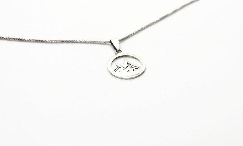 Engraved Mountain Necklace - Sterling Silver Pendant With Forest Charm | Hypoallergenic