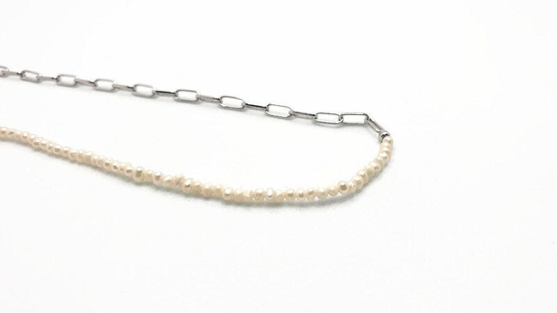 Freshwater Pearl Choker – Sterling Silver Necklace With Adjustable Chain