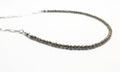Hematite and Sterling Silver beaded necklace with silver chain, natural gemstone jewelry