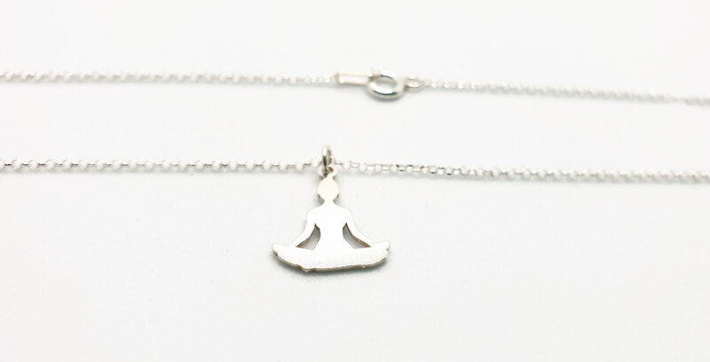 Yoga Lotus Flower Sterling Silver 925 Necklace
