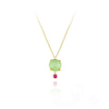 Chalcedony Gold Necklace – Green Chalcedony Pendant | Gold Plated Jewelry