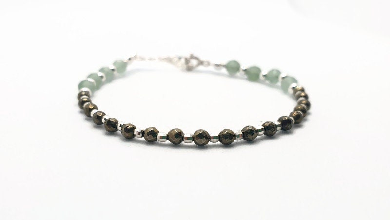 Aventurine Hematite Bracelet – Handcrafted Beaded Natural Gemstone Wrist Accessory