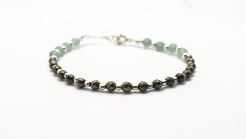 Aventurine Hematite Bracelet – Handcrafted Beaded Natural Gemstone Wrist Accessory
