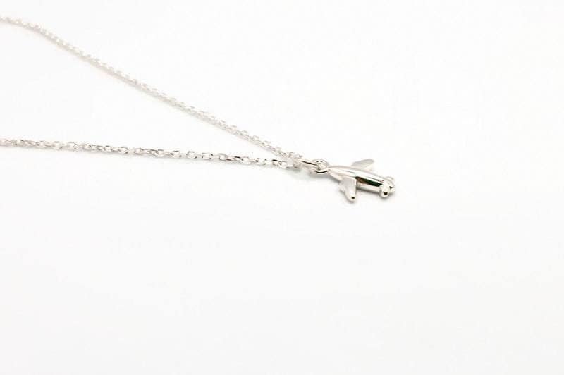 Sterling Silver Necklace - Airplane Pendant | Dainty Travel Jewelry Gift