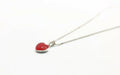 Romantic Heart Enamel Red Pendant Necklace in Sterling Silver, Love Friendship Heart Pendant, Silver Jewelry