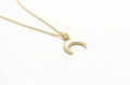 Gold Crescent Moon Necklace: Mother of Pearl Moon and Star Pendant
