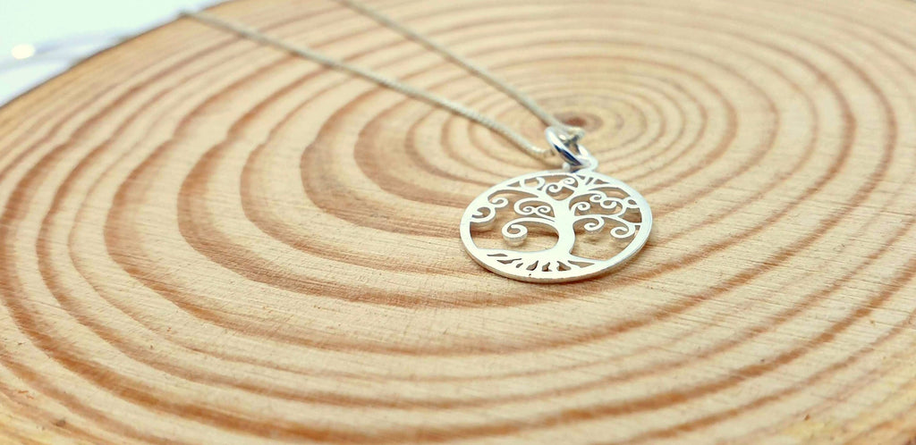 Sterling Silver Tree of Life Necklace: Openwork Pendant