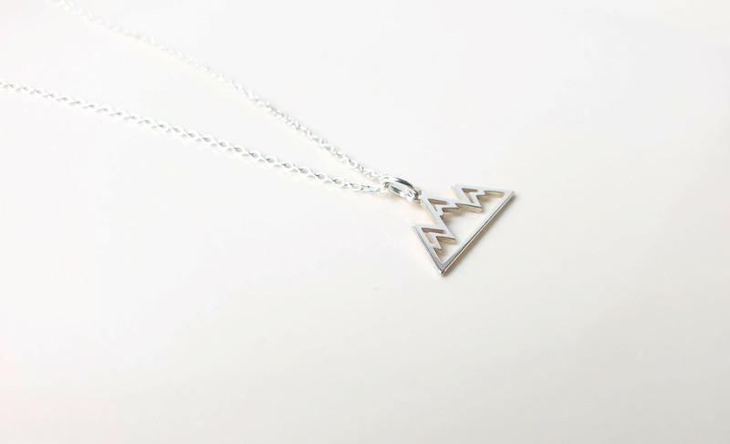 Sterling Silver Necklace – Minimalist Mountain Charm Pendant | Hiking Jewelry Gift