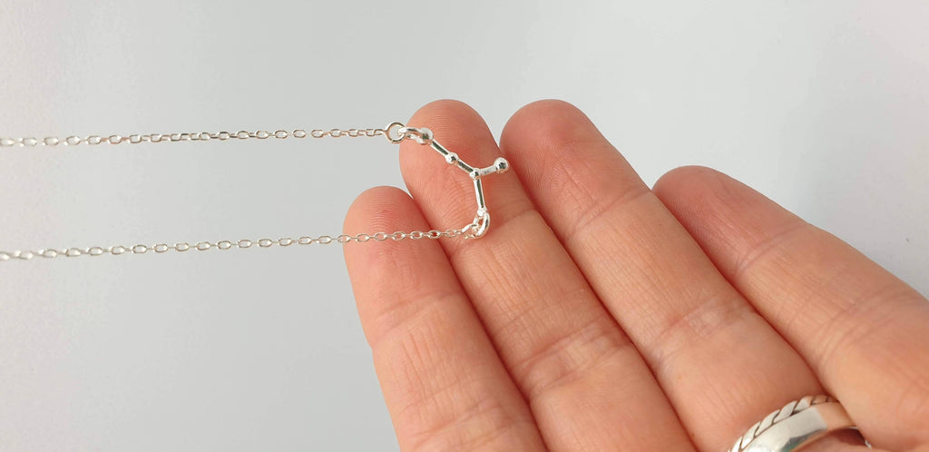Constellation, Cosmic Sterling Silver Necklace, Universe Celestial Jewelry, Zodiac Sign Astrology Necklace