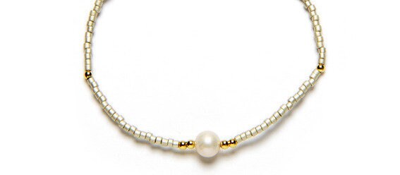 Cultivated Pearl Bracelet – Japanese Seed Beads | Adjustable String Bracelet, Minimalist Boho Style