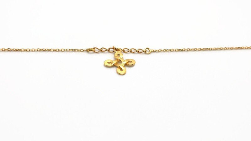 Celtic Knot Necklace: Gold-Plated Silver Trinity Pendant