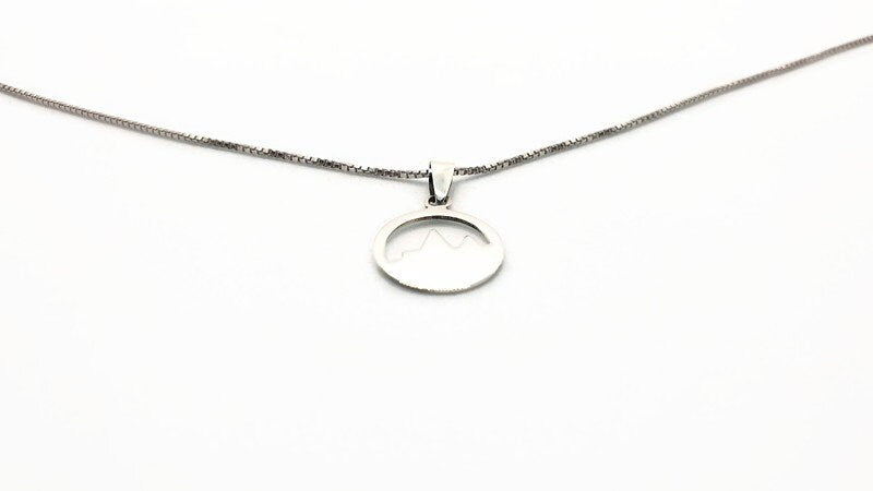 Engraved Mountain Necklace - Sterling Silver Pendant With Forest Charm | Hypoallergenic