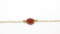 Red Carnelian Bracelet – Gold Plated Adjustable Link, Faceted Gemstone Jewelry