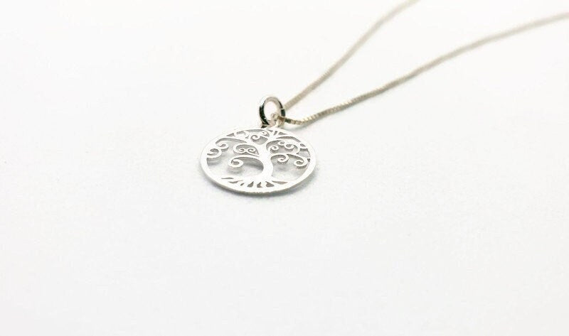 Sterling Silver Tree of Life Necklace: Openwork Pendant