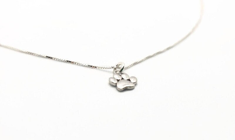 Paw Print Necklace Sterling Silver | Pet Memorial Jewelry Gift With Dog Paw Pendant