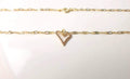 Heart Gold Plated Silver Pendanr Necklace, Delicate Romantic love Gift for Her